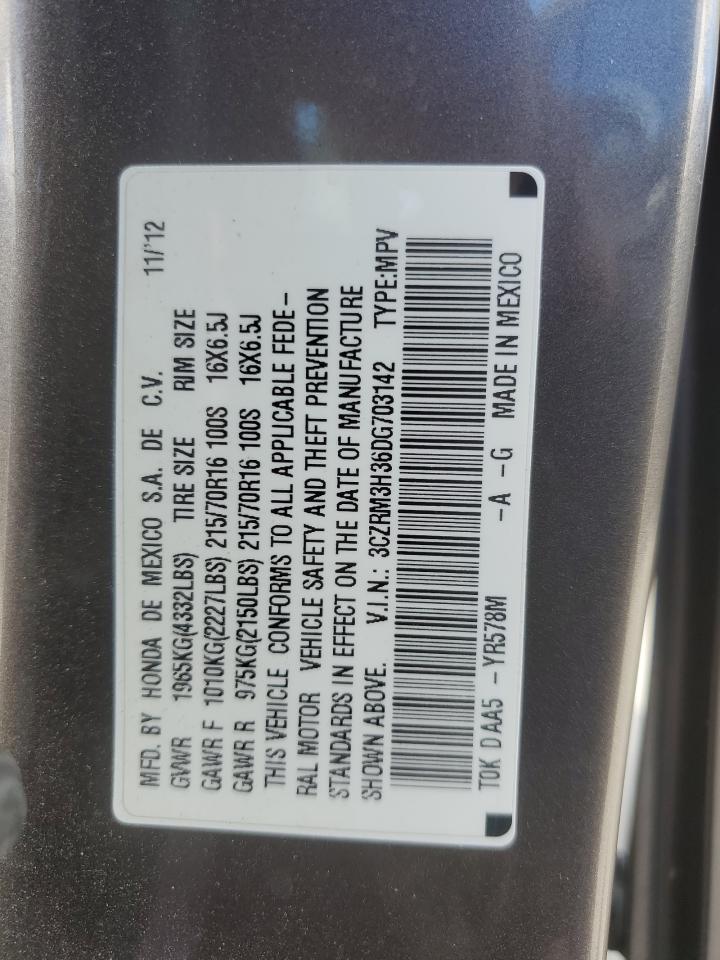 2013 Honda Cr-V Lx VIN: 3CZRM3H36DG703142 Lot: 86797315