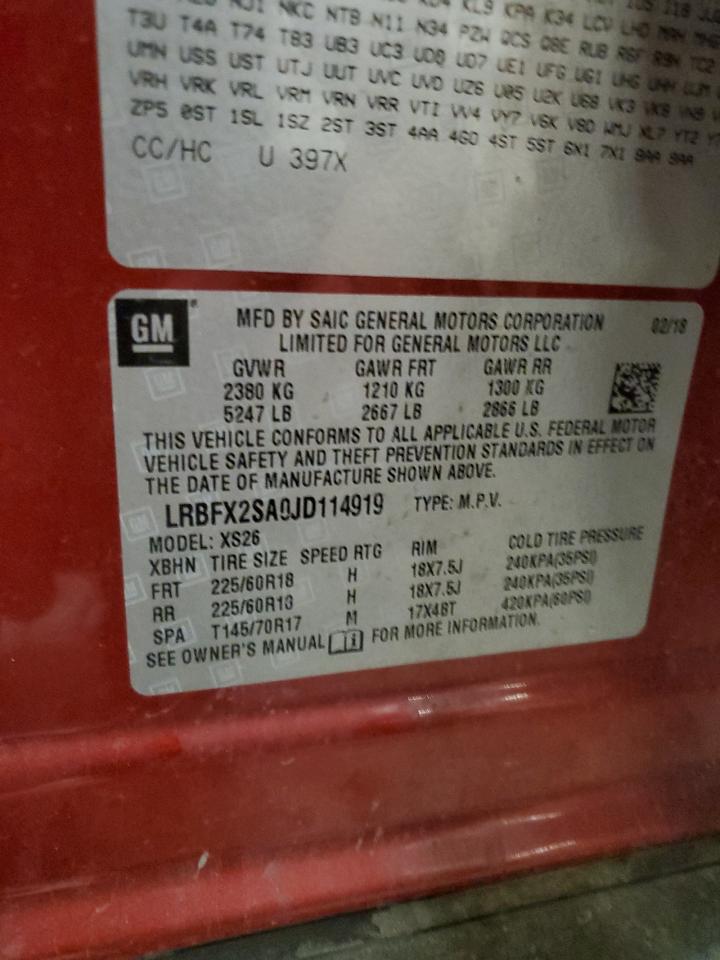 2018 Buick Envision Essence VIN: LRBFX2SA0JD114919 Lot: 85189375