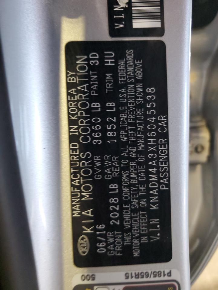 2017 Kia Rio Lx VIN: KNADM4A3XH6045538 Lot: 86072415