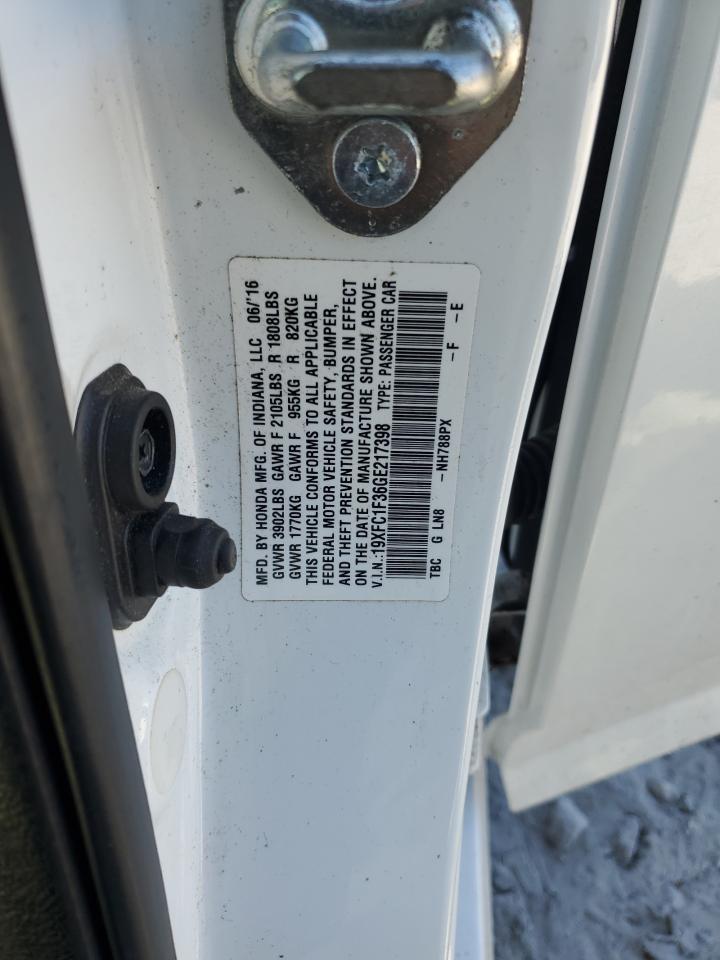 2016 Honda Civic Ex VIN: 19XFC1F36GE217398 Lot: 81986505