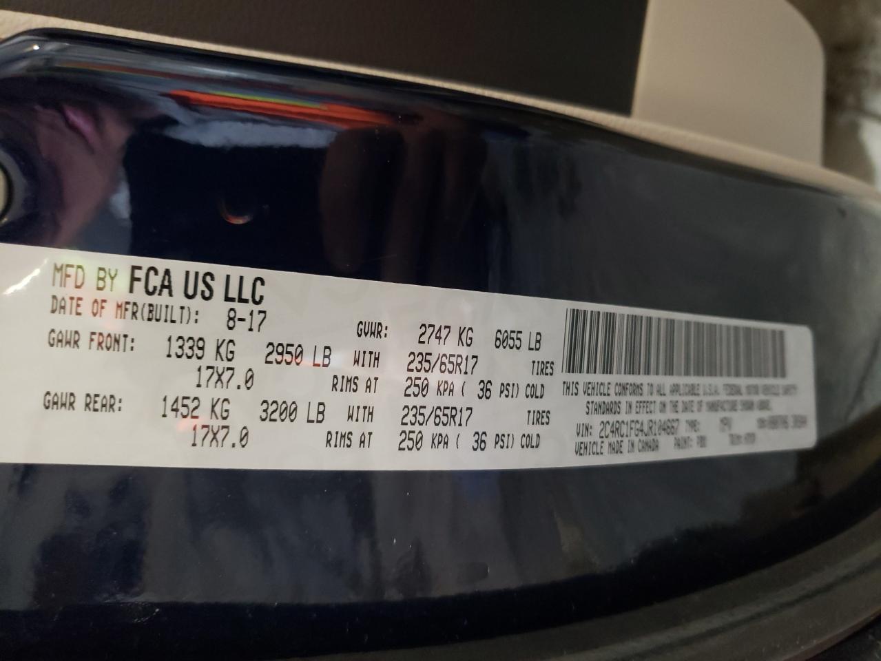 2018 Chrysler Pacifica Touring Plus VIN: 2C4RC1FG4JR104667 Lot: 82245905