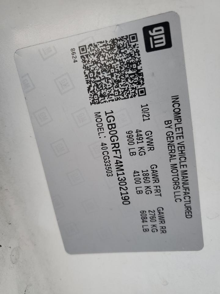 2021 Chevrolet Express G3500 VIN: 1GB0GRF74M1302190 Lot: 90313645