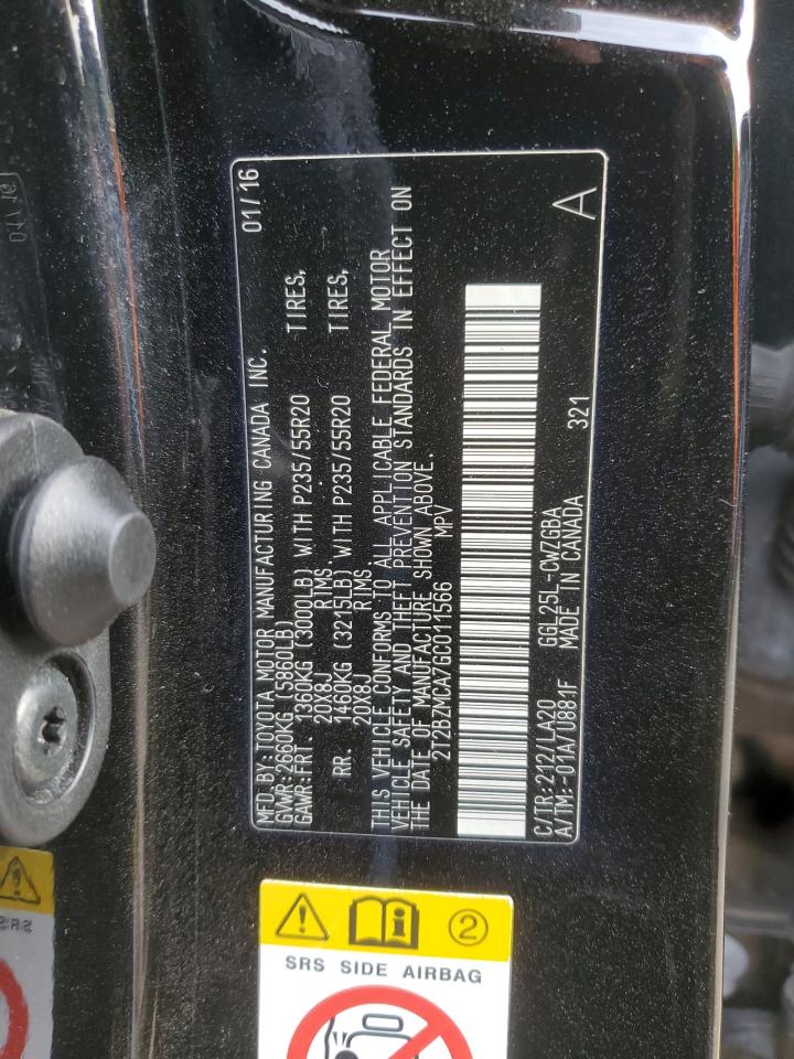 2016 Lexus Rx 350 Base VIN: 2T2BZMCA7GC011566 Lot: 85588515