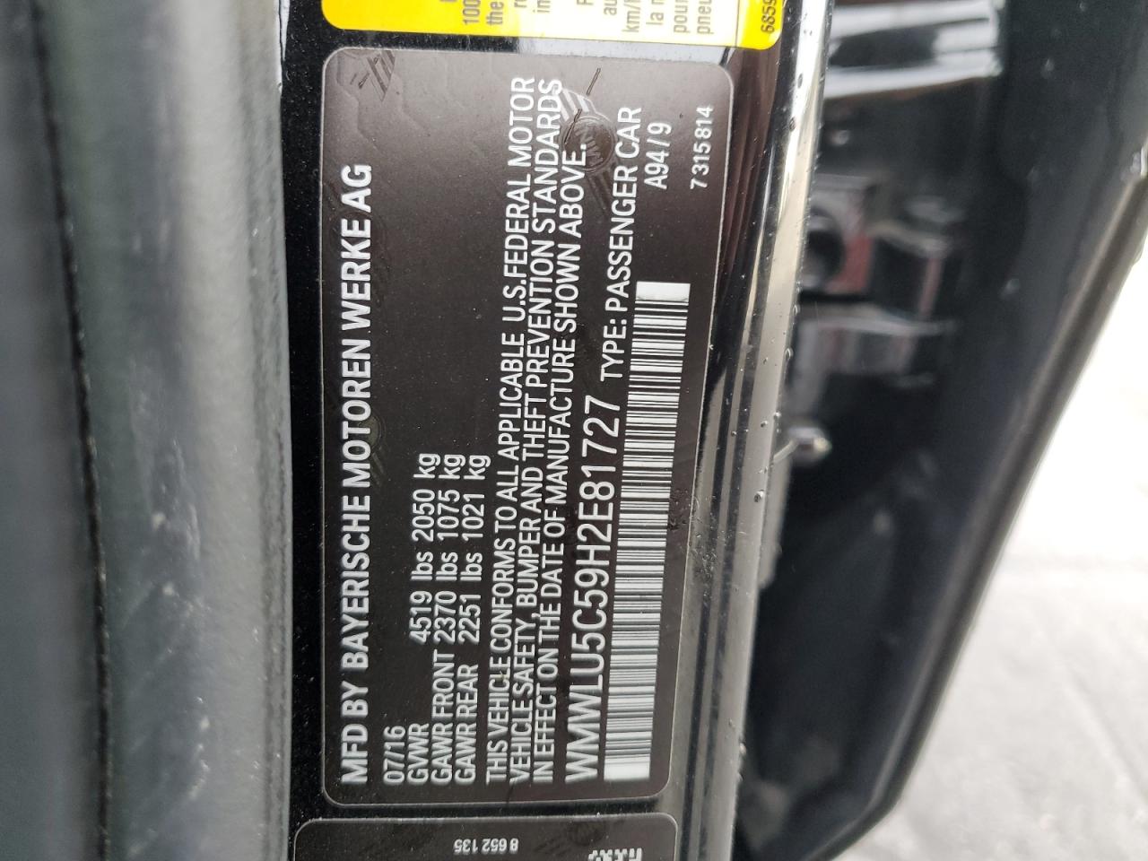 2017 Mini Cooper S Clubman All4 VIN: WMWLU5C59H2E81727 Lot: 90084965