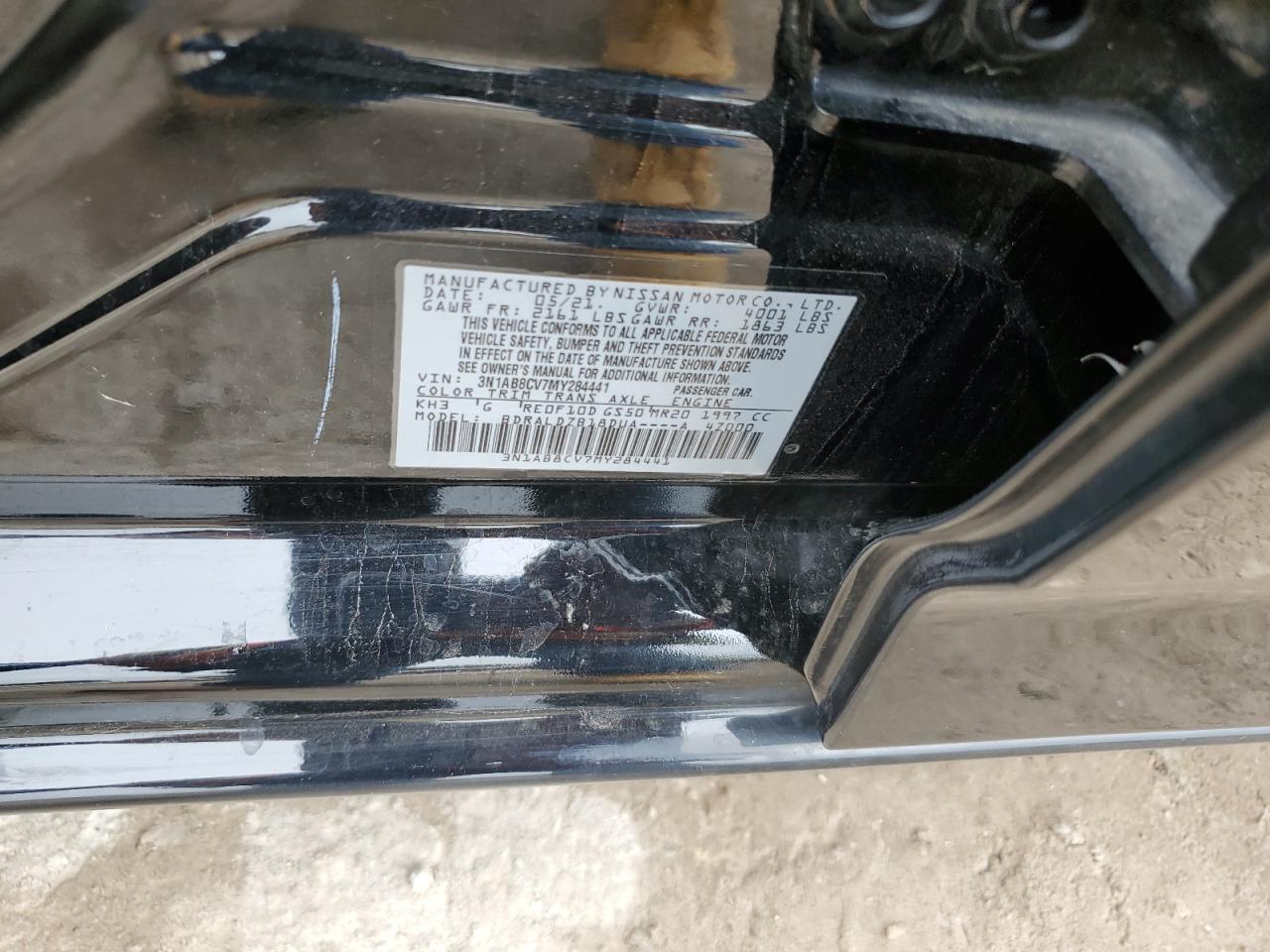 2021 Nissan Sentra Sv VIN: 3N1AB8CV7MY284441 Lot: 85287365