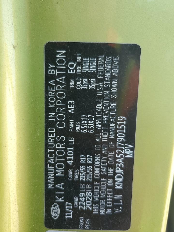 2018 Kia Soul + VIN: KNDJP3A52J7901519 Lot: 85276555