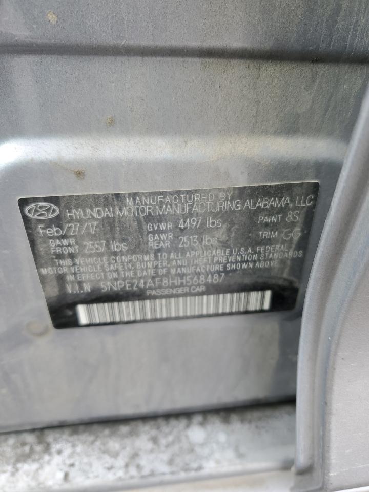 2017 Hyundai Sonata Se VIN: 5NPE24AF8HH568487 Lot: 89463575