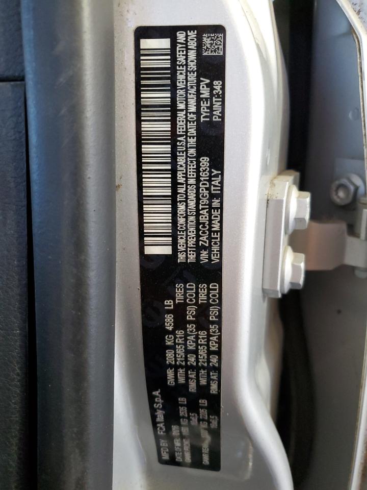 2016 Jeep Renegade Sport VIN: ZACCJBAT9GPD16399 Lot: 84724875