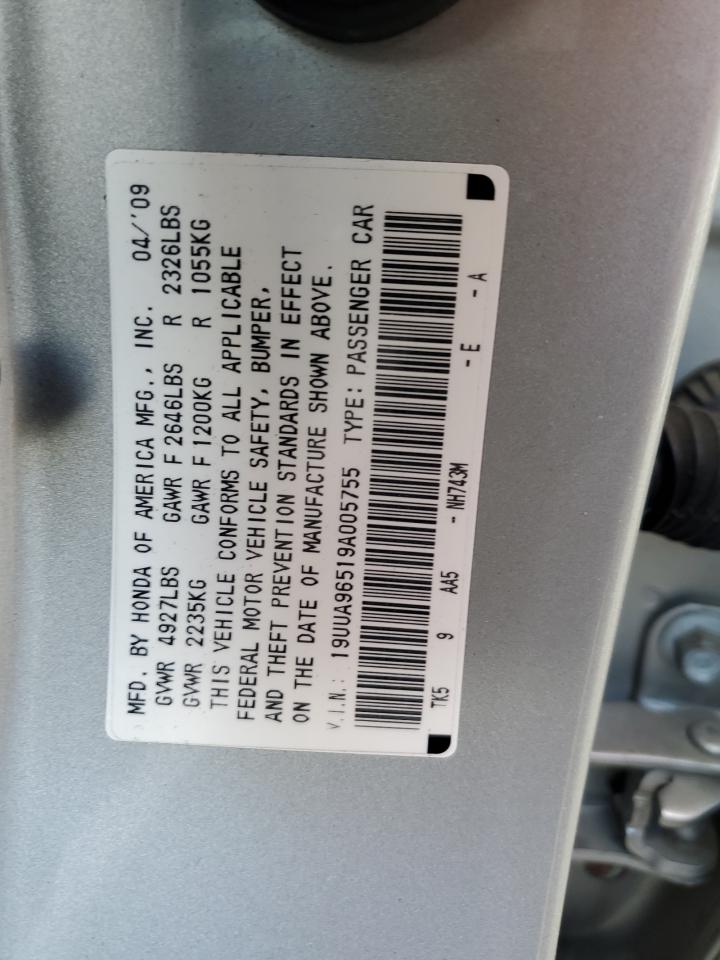 2009 Acura Tl VIN: 19UUA96519A005755 Lot: 90795335
