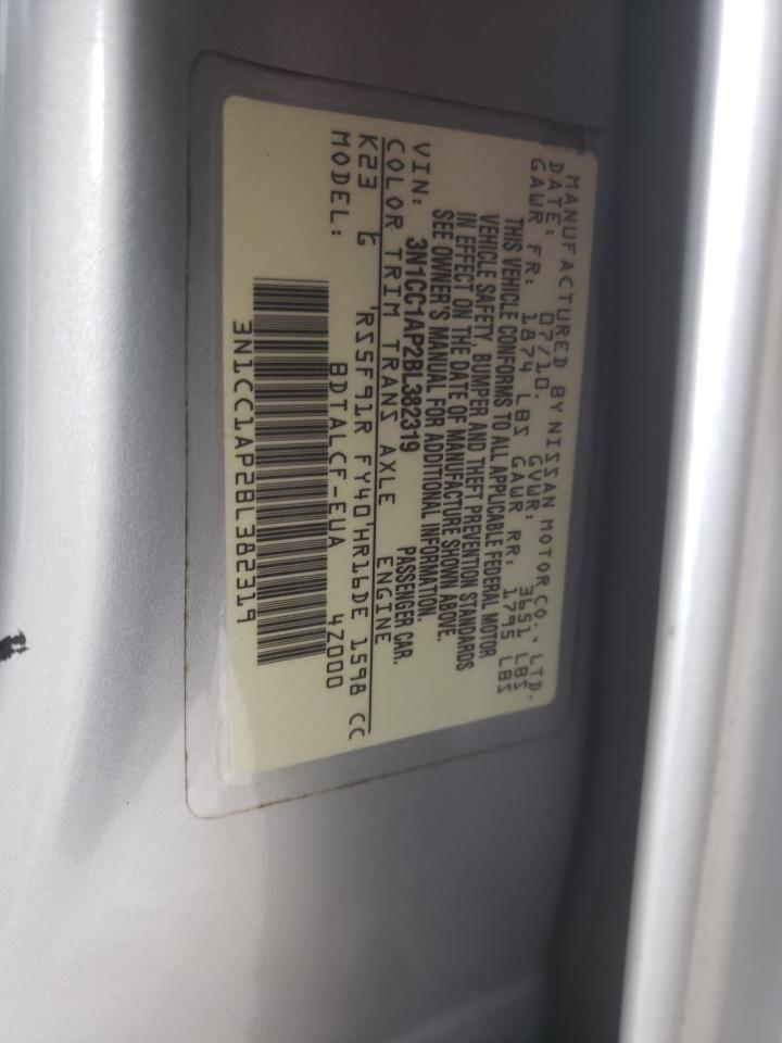 2011 Nissan Versa S VIN: 3N1CC1AP2BL382319 Lot: 85595825