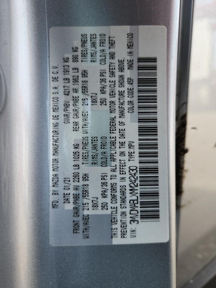 2021 Mazda Cx-30 Select VIN: 3MVDMABLXMM242430 Lot: 81891295