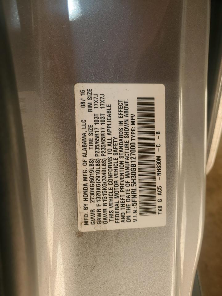 2016 Honda Odyssey Se VIN: 5FNRL5H30GB127000 Lot: 86301375