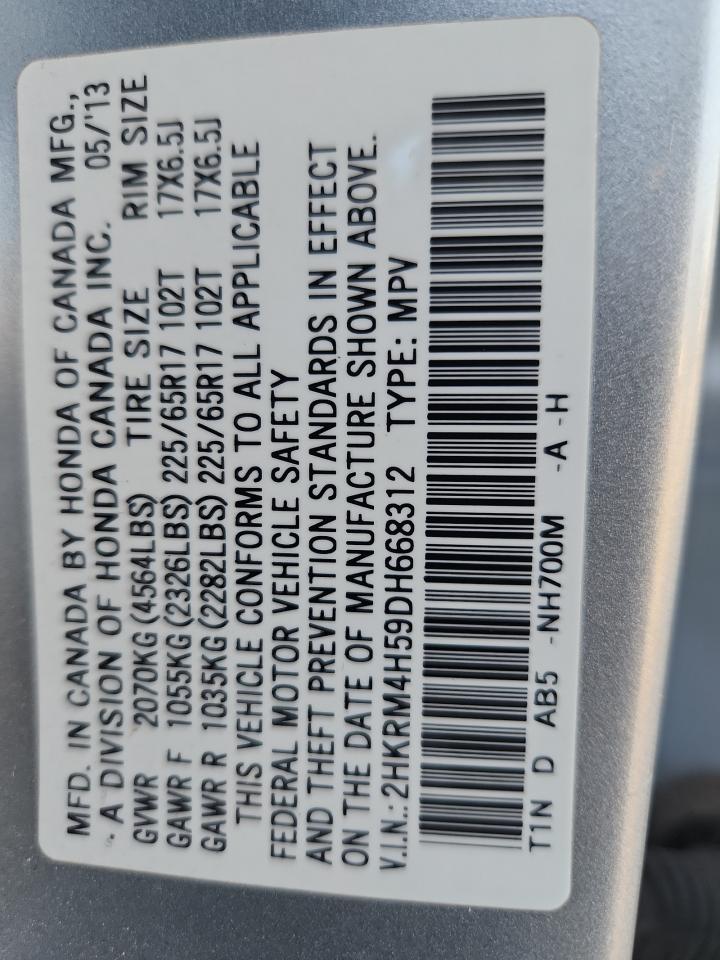 2013 Honda Cr-V Ex VIN: 2HKRM4H59DH668312 Lot: 82672095