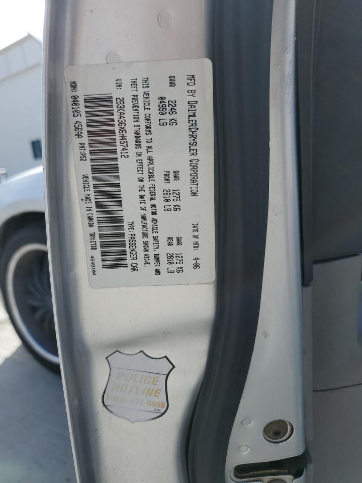 2006 Dodge Charger Se VIN: 2B3KA43GX6H457412 Lot: 82445315