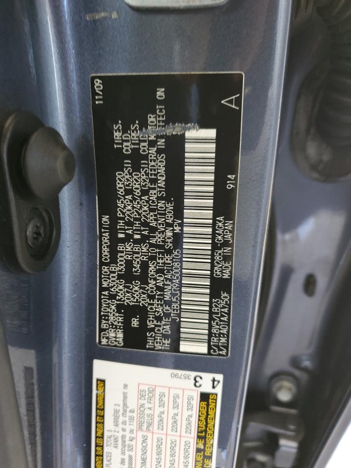 2010 Toyota 4Runner Sr5 VIN: JTEBU5JR9A5008105 Lot: 81936875