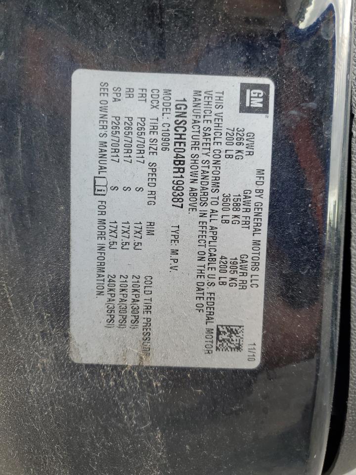 2011 Chevrolet Suburban C1500 Ls VIN: 1GNSCHE04BR199387 Lot: 85268875