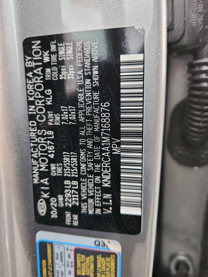 2021 Kia Seltos Ex VIN: KNDERCAA1M7168876 Lot: 86300645