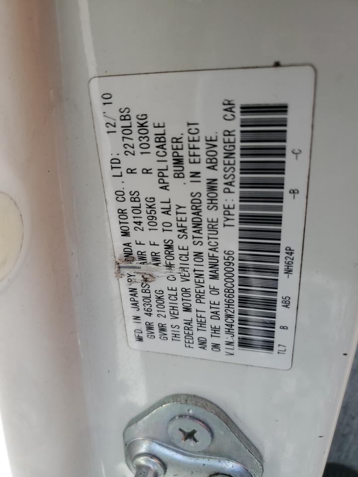 2011 Acura Tsx VIN: JH4CW2H66BC000956 Lot: 85843035