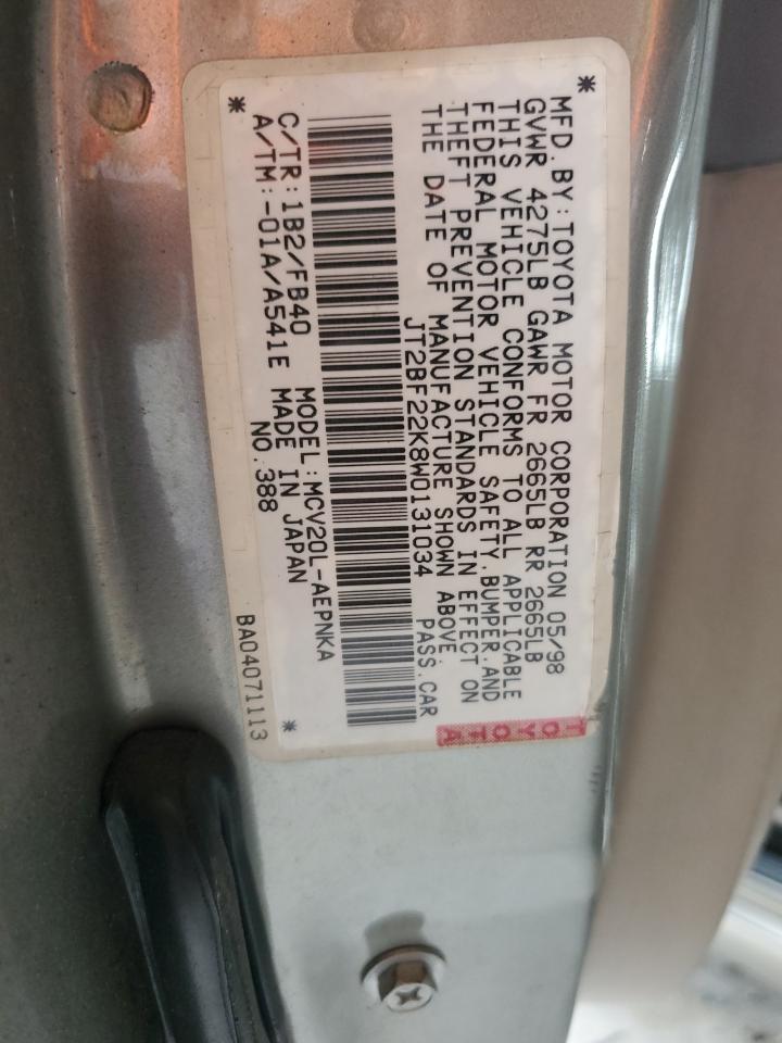 1998 Toyota Camry Ce VIN: JT2BF22K8W0131034 Lot: 84296715