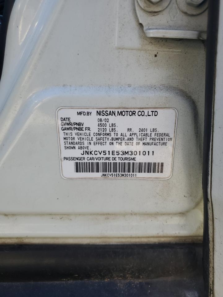 2003 Infiniti G35 VIN: JNKCV51E53M301011 Lot: 86064495
