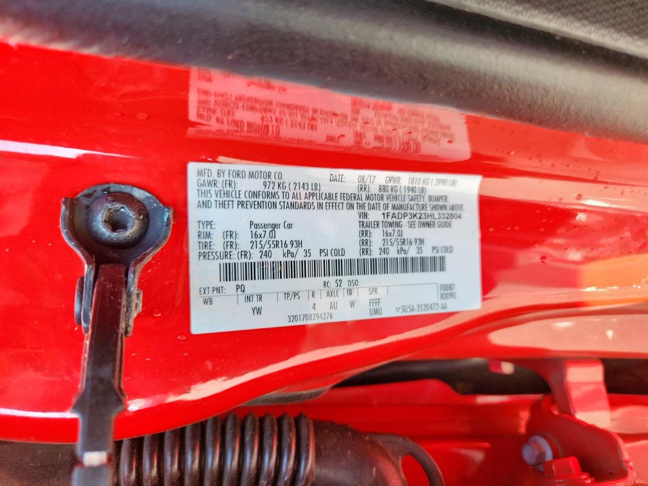 2017 Ford Focus Se VIN: 1FADP3K23HL332804 Lot: 84371285