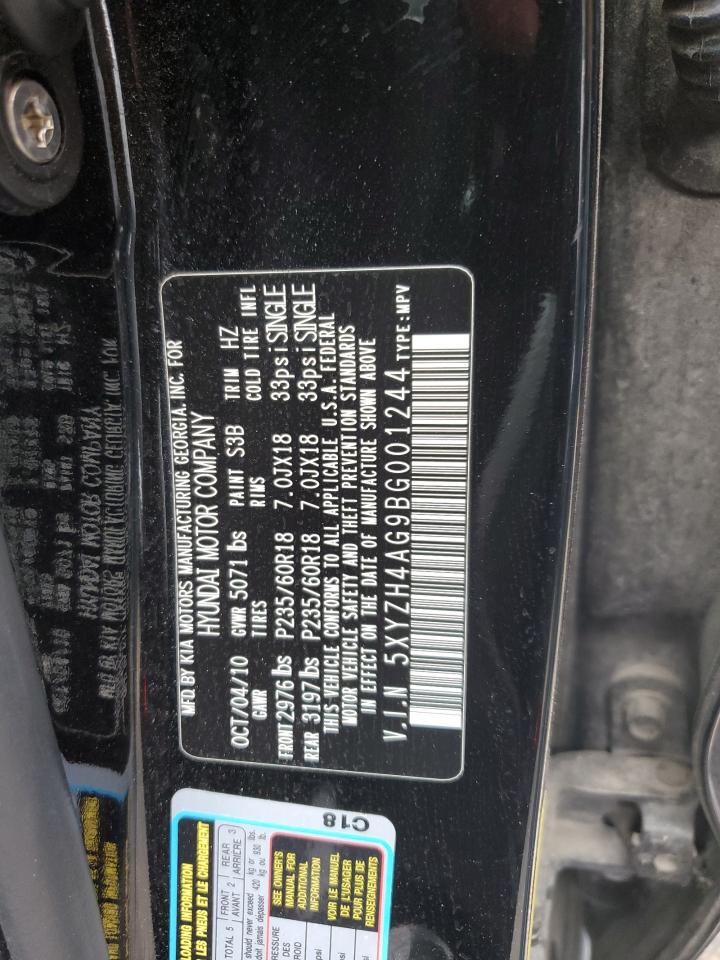 2011 Hyundai Santa Fe Se VIN: 5XYZH4AG9BG001244 Lot: 86470315