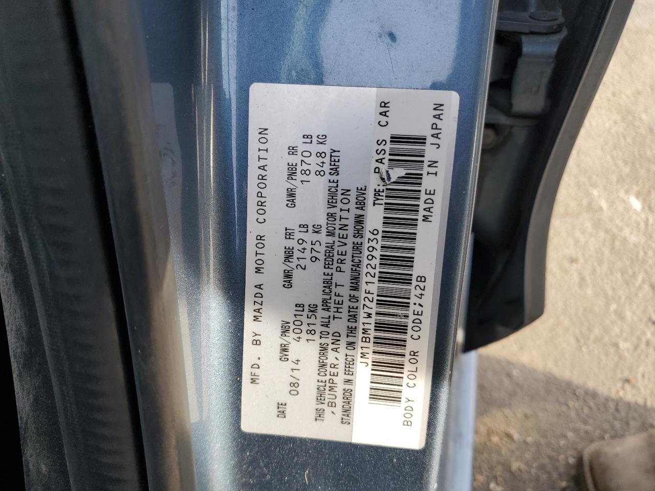 2015 Mazda 3 Grand Touring VIN: JM1BM1W72F1229936 Lot: 90570725