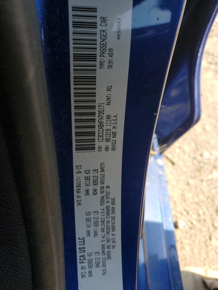 2015 Chrysler 200 Limited VIN: 1C3CCCABXFN735171 Lot: 82308495