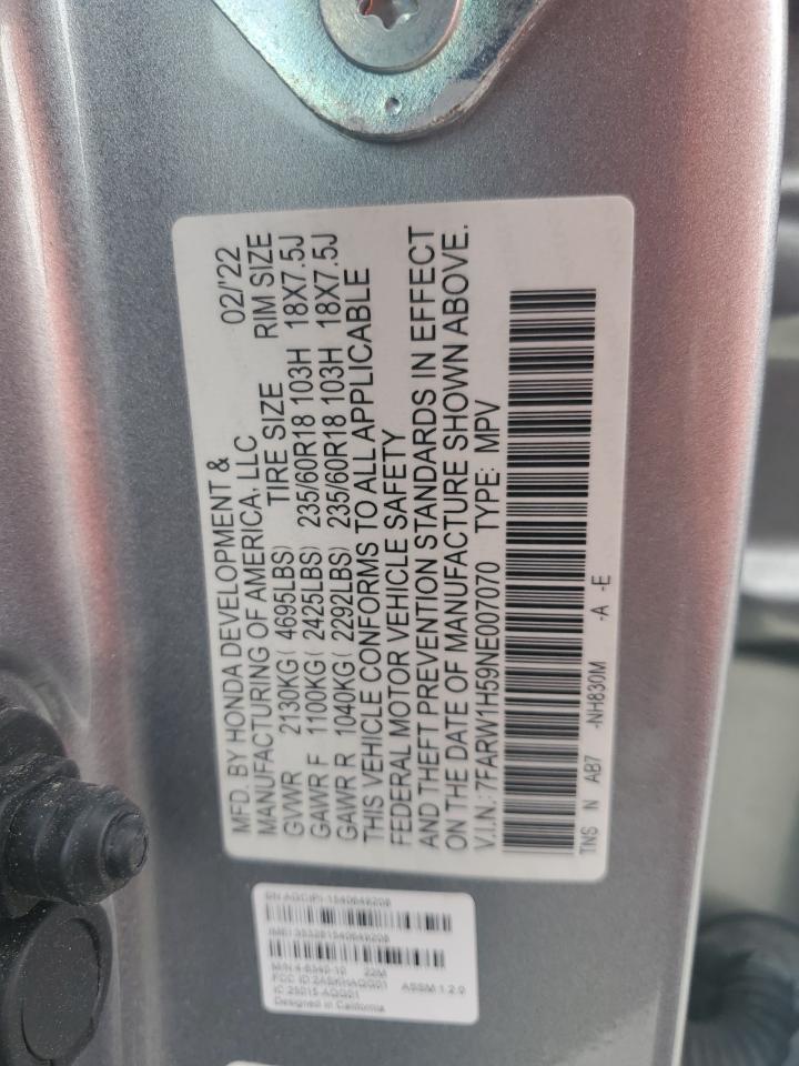 2022 Honda Cr-V Ex VIN: 7FARW1H59NE007070 Lot: 86056555