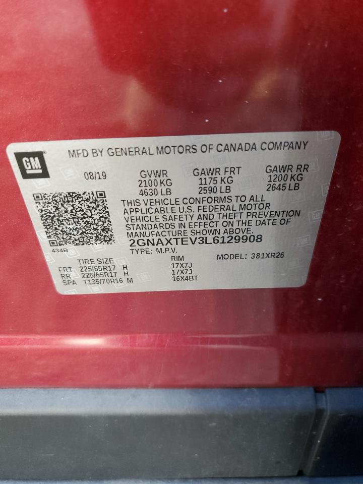 2020 Chevrolet Equinox Lt VIN: 2GNAXTEV3L6129908 Lot: 84789425