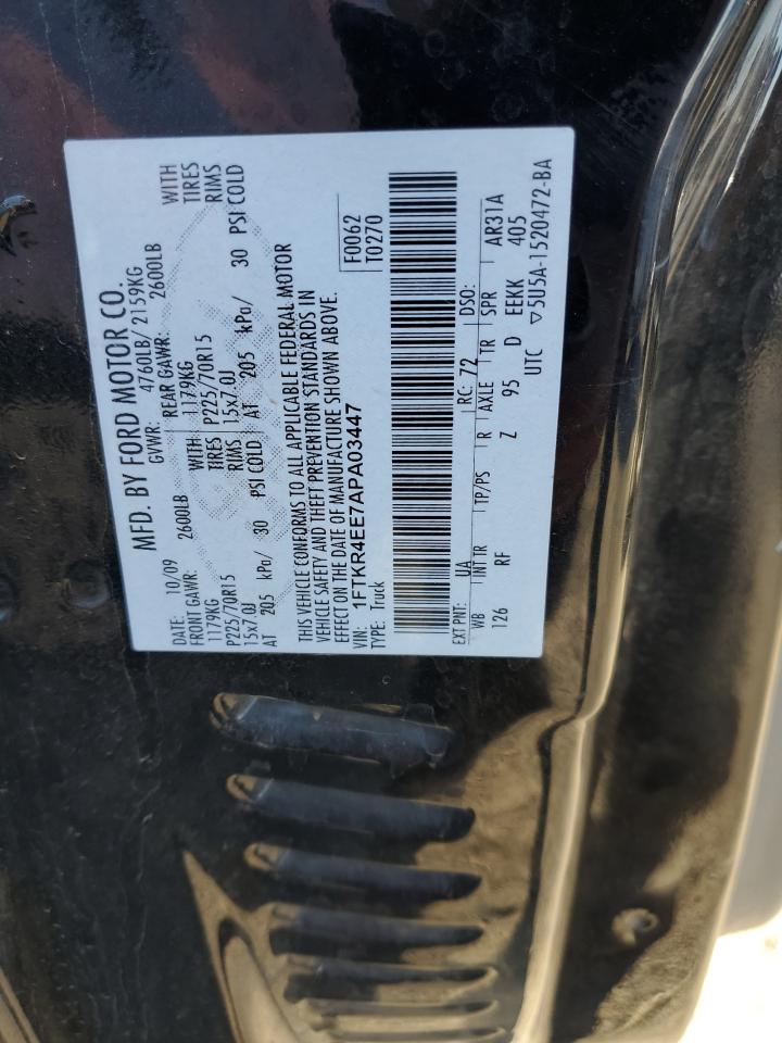 2010 Ford Ranger Super Cab VIN: 1FTKR4EE7APA03447 Lot: 90723135