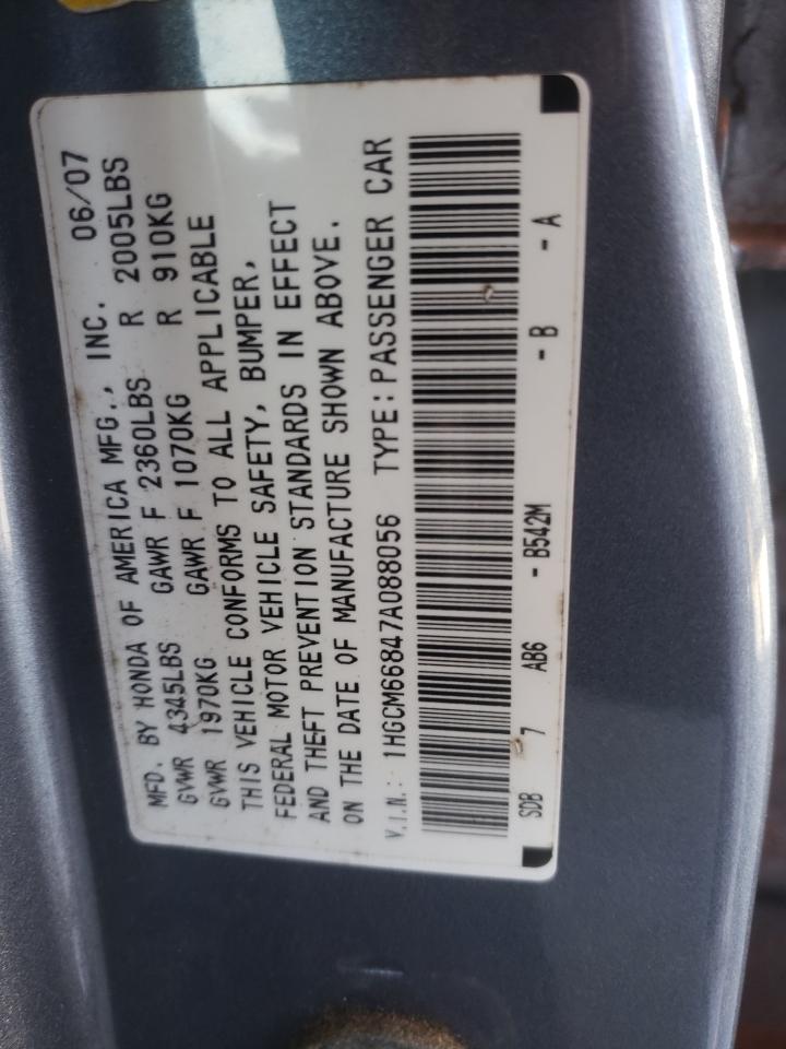 2007 Honda Accord Ex VIN: 1HGCM66847A088056 Lot: 70036625
