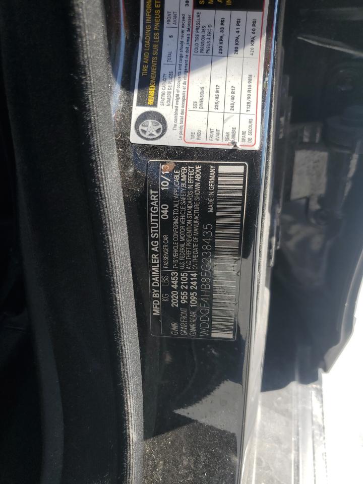 2014 Mercedes-Benz C 250 VIN: WDDGF4HB8EG238435 Lot: 86878045