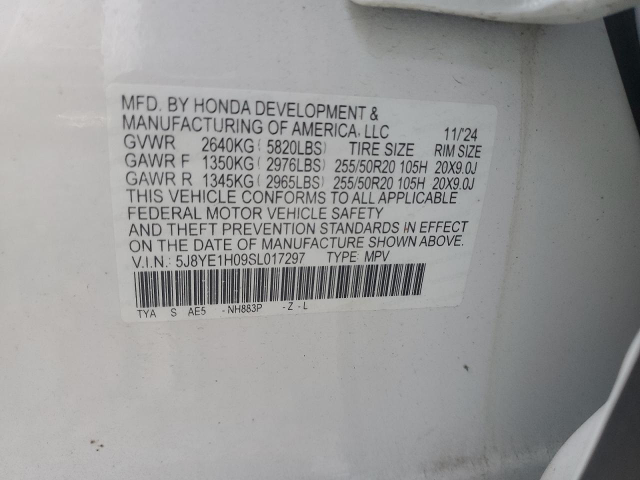 2025 Acura Mdx A-Spec VIN: 5J8YE1H09SL017297 Lot: 82176405