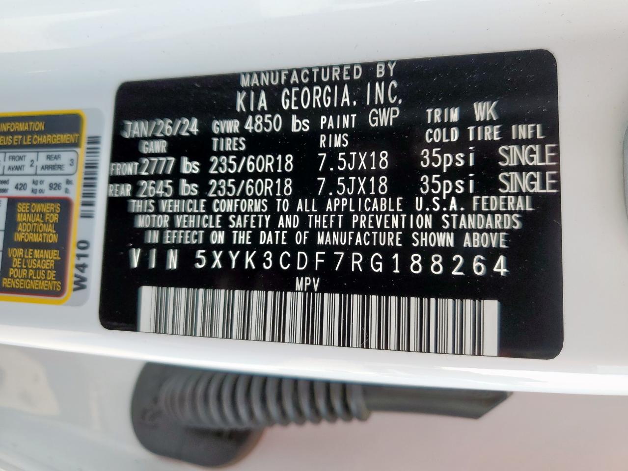 2024 Kia Sportage Ex VIN: 5XYK3CDF7RG188264 Lot: 85316615