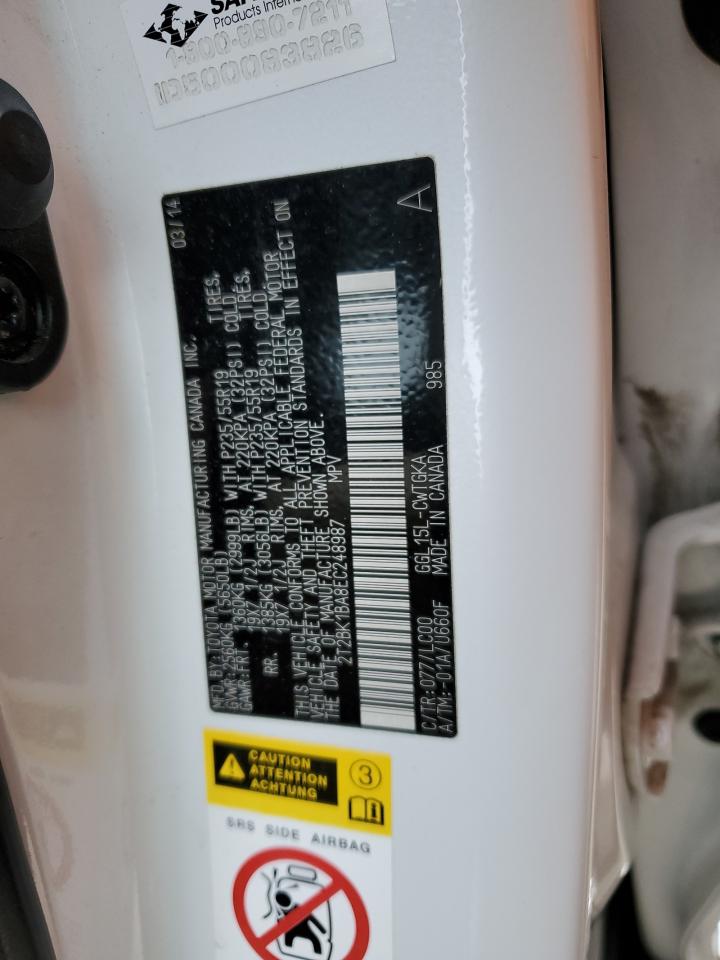 2014 Lexus Rx 350 Base VIN: 2T2BK1BA8EC248987 Lot: 90456345