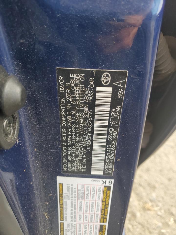 2010 Toyota Camry Se VIN: JTNBK3EK3A3046755 Lot: 85533565