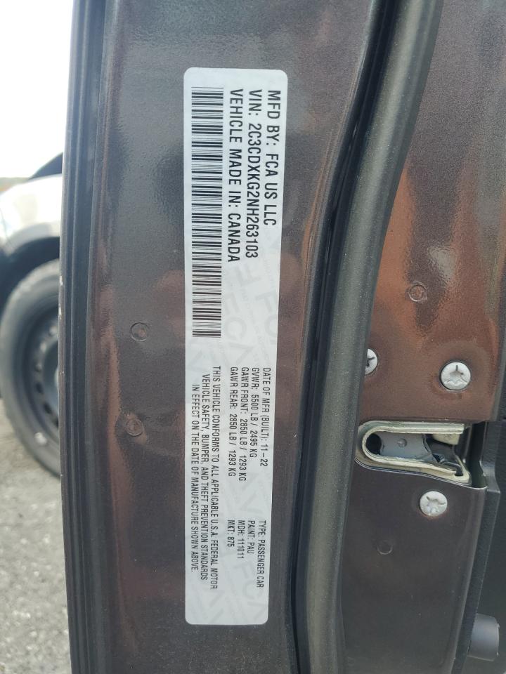 2022 Dodge Charger Police VIN: 2C3CDXKG2NH263103 Lot: 86140235