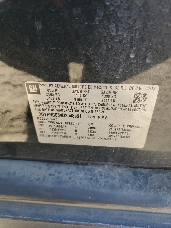 2013 Cadillac Srx Luxury Collection VIN: 3GYFNCE34DS648031 Lot: 85703185