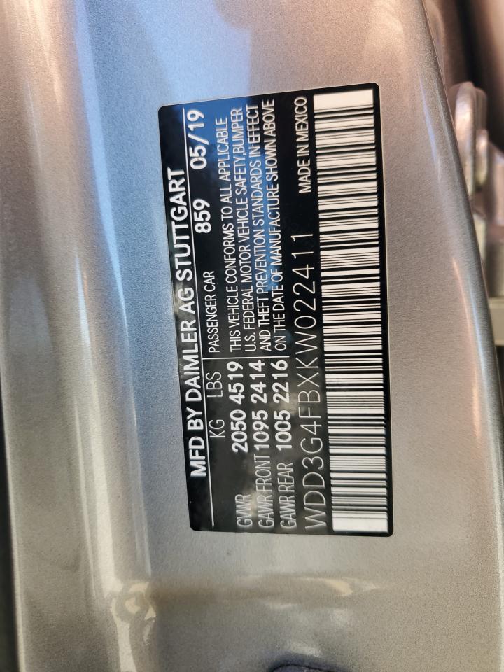 2019 Mercedes-Benz A 220 4Matic VIN: WDD3G4FBXKW022411 Lot: 90860915