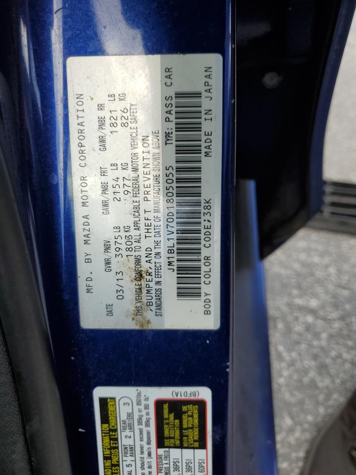 2013 Mazda 3 I VIN: JM1BL1V70D1805055 Lot: 85352725