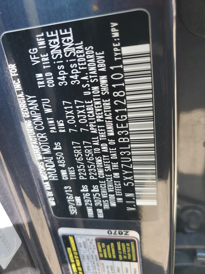 2014 Hyundai Santa Fe Sport VIN: 5XYZU3LB3EG128101 Lot: 85184715