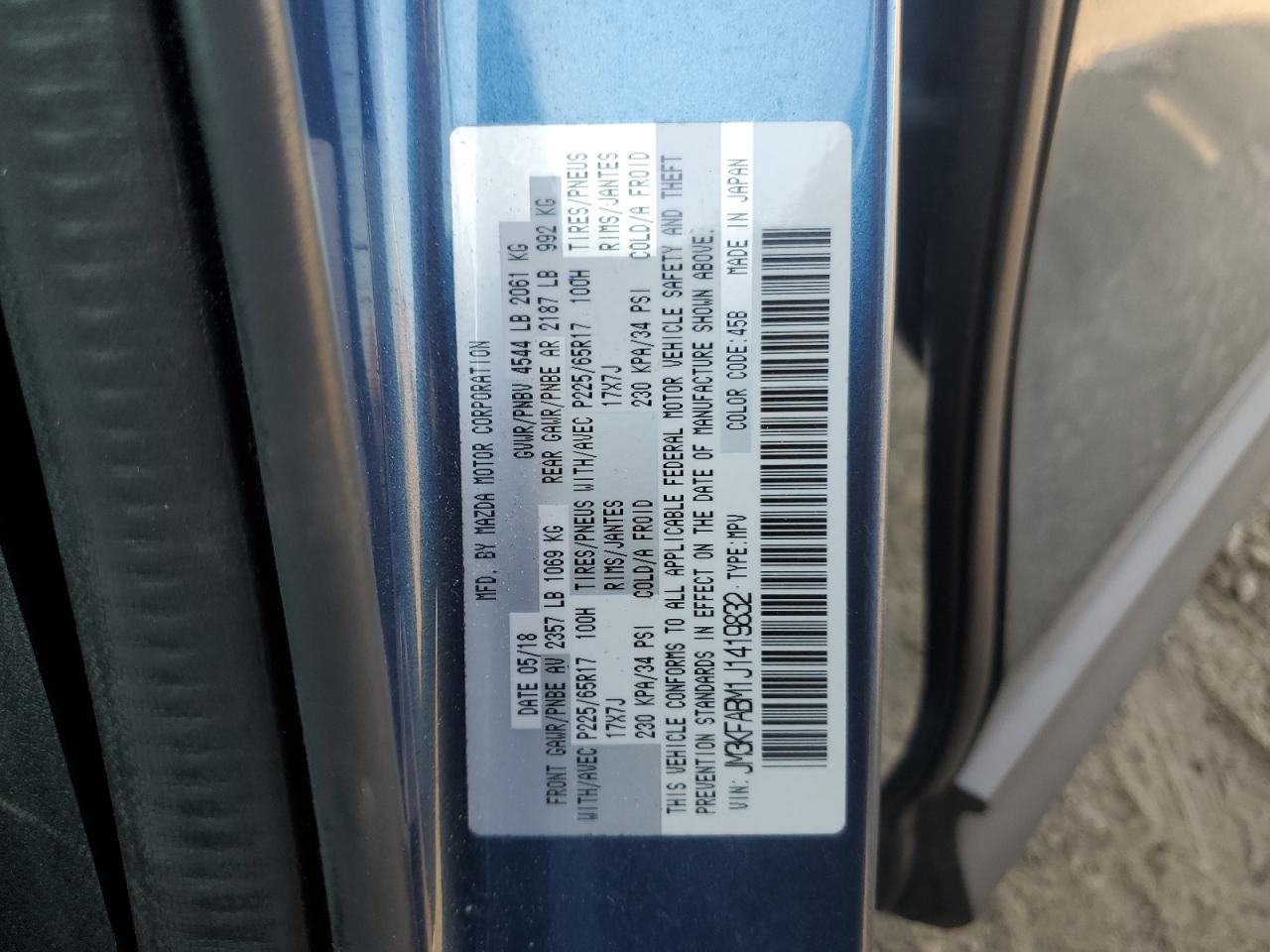 2018 Mazda Cx-5 Sport VIN: JM3KFABM1J1419832 Lot: 81958875