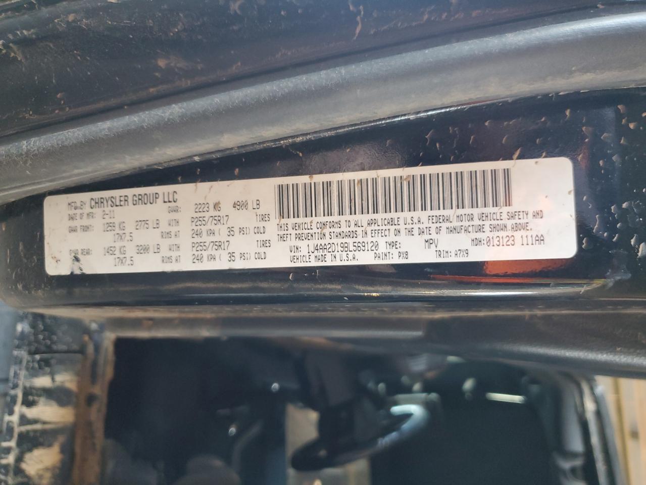 2011 Jeep Wrangler Sport VIN: 1J4AA2D19BL569120 Lot: 82004925