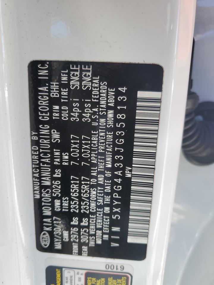 2018 Kia Sorento Lx VIN: 5XYPG4A33JG358134 Lot: 80487015