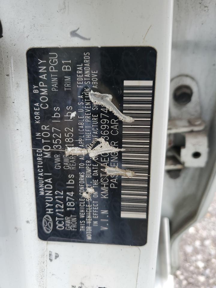 2013 Hyundai Accent Gls VIN: KMHCT4AE0DU369974 Lot: 87107325