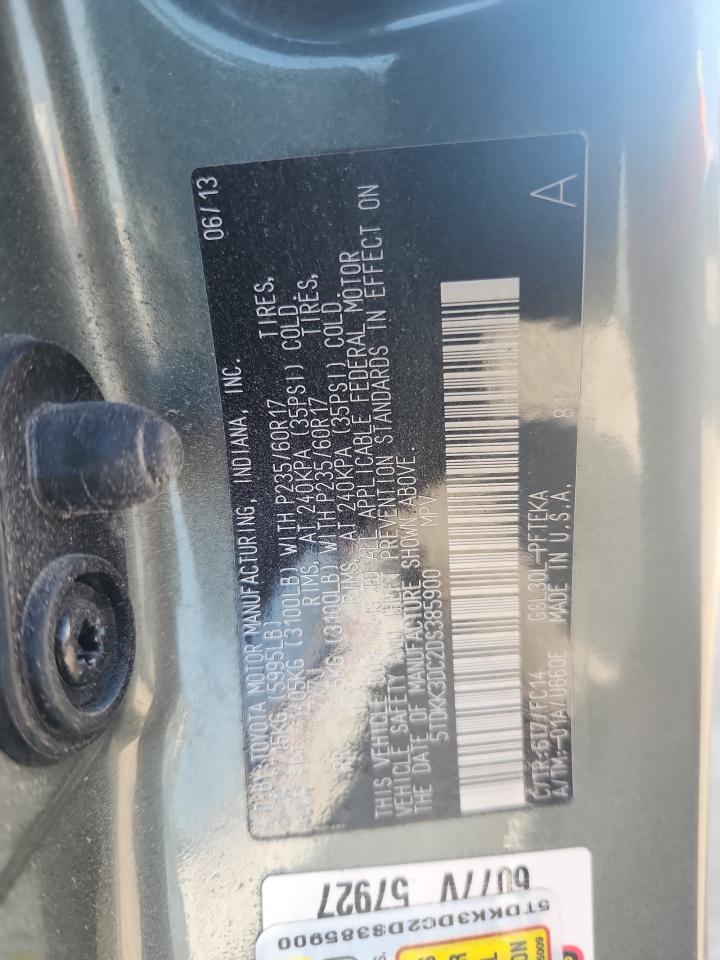 2013 Toyota Sienna Le VIN: 5TDKK3DC2DS385900 Lot: 85086015