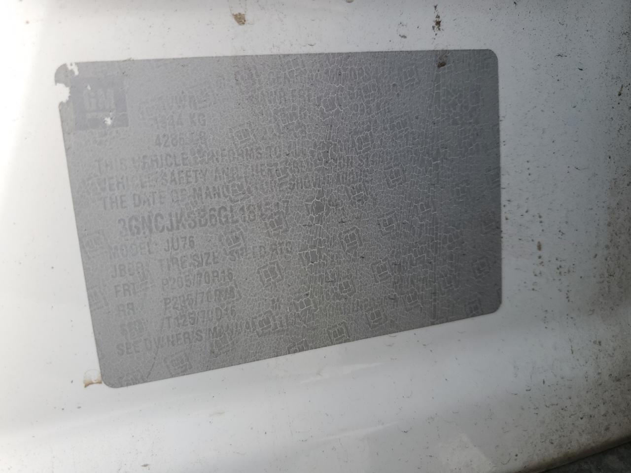 2016 Chevrolet Trax Ls VIN: 3GNCJKSB6GL181517 Lot: 85118455