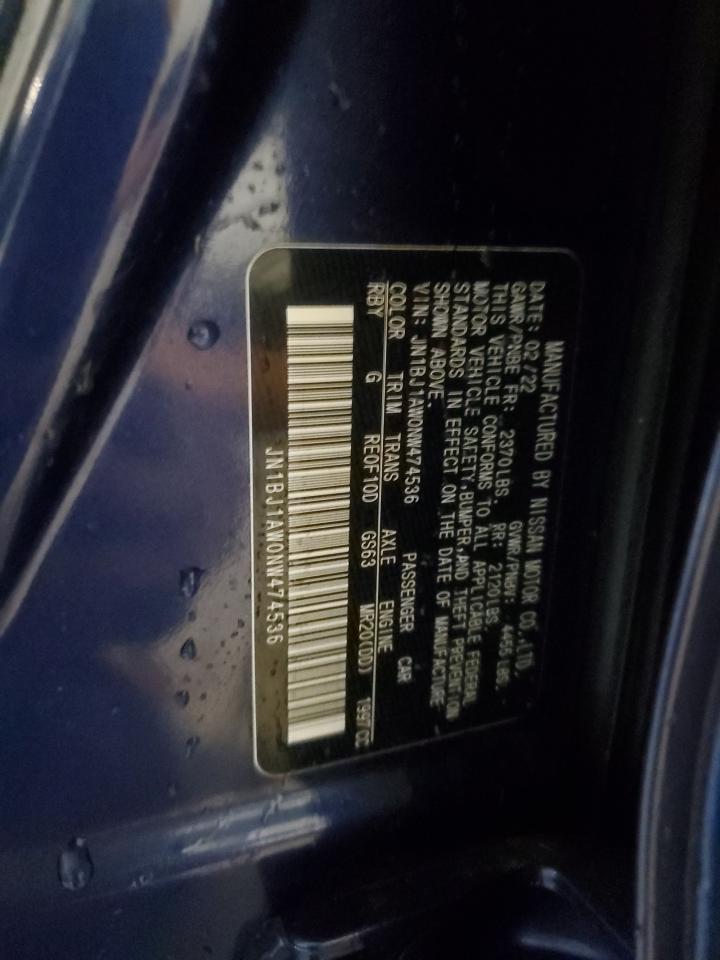 2022 Nissan Rogue Sport S VIN: JN1BJ1AW0NW474536 Lot: 85839375