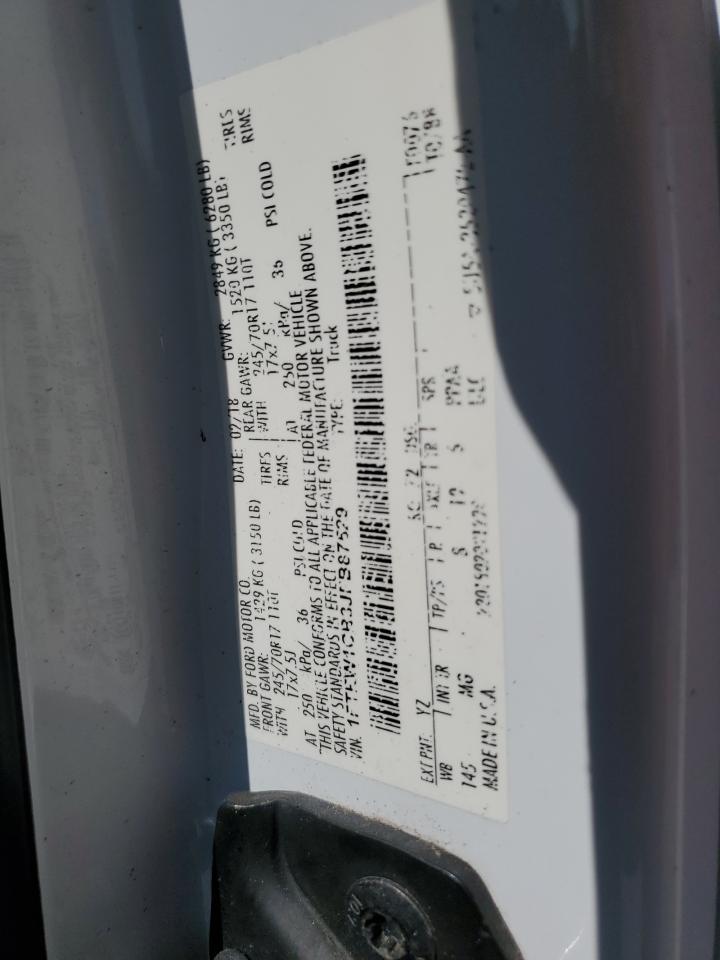 2018 Ford F150 Supercrew VIN: 1FTEW1CB3JFB87529 Lot: 86129335